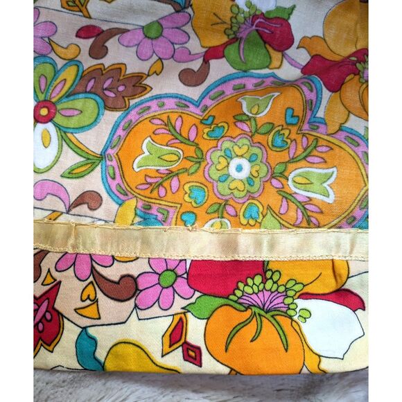 Vintage "Flower Power" 60s/70s Chiffon Sleeve Blouson Midi Dress, Size 8/10 - Picture 10 of 12